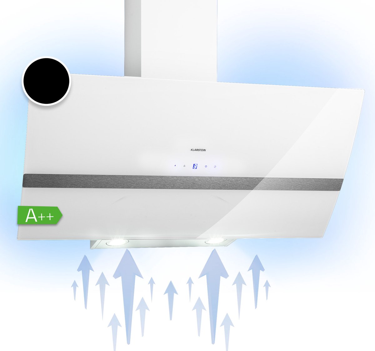 Klarstein Clara 90 Afzuigkap - Glas - 509 MÂł/H - Touch Bediening - Sfeerlicht - Wit