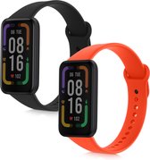 kwmobile 2x armband geschikt voor Xiaomi Redmi Smart Band Pro - Bandjes voor fitnesstracker in zwart / oranje