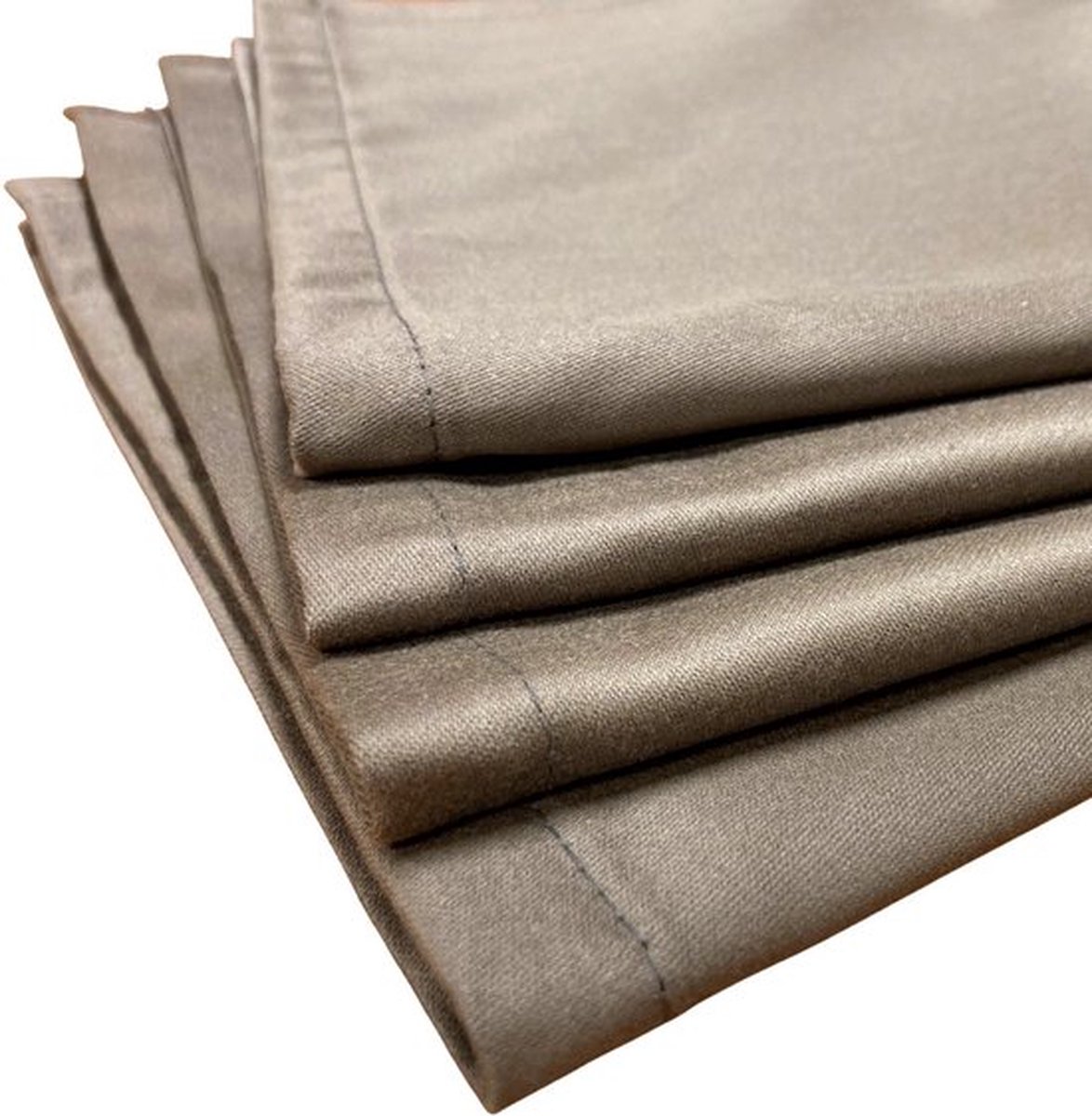 4 Taupe / kaki damast servet 40 x 40 (Hotelkwaliteit: 250 gr/m2)