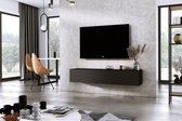 Furniture Square - Meuble TV DIAMOND - Zwart Mat - 150cm - Meuble TV suspendu