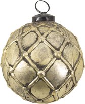 Glazen kerstbal antique gold