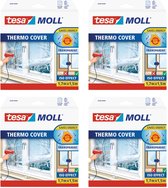 Tesa tesamoll thermo cover - film d'isolation de fenêtre - réduit la condensation - économise de l'énergie - 1,7 x 1,5 mètres - 4 pièces