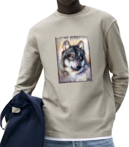 Wolfkop Opstrijkbare Patch – Grijs, 9x8,5 Cm – Geborduurd, Strijkbaar, Voor Kleding, Tassen En DIY