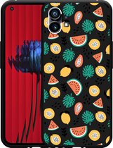 Nothing Phone (1) Hoesje Zwart Tropical Fruit - Designed by Cazy