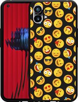 Nothing Phone (1) Hoesje Zwart Emoji - Designed by Cazy