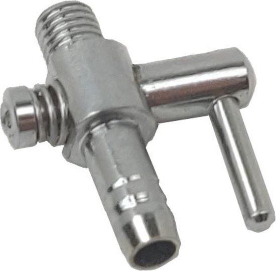 Verdeelkraan Verchroomd 1 Voudig - Kraan - Slang - Luchtslang - Lucht - Luchtslangen - Vijverbeluchtingen - Vijver Beluchtingen