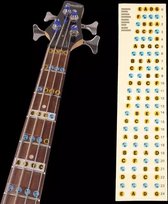Lintage Guitars - Autocollants de manche de guitare basse - Autocollant de notes de guitare basse - Autocollants de frette colorés pour apprendre à jouer de la basse