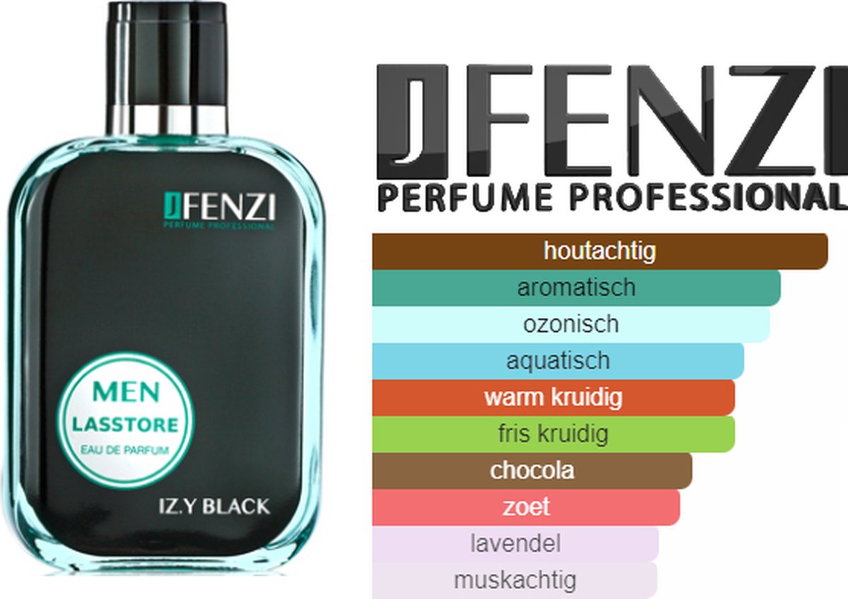MEN lasstore Eau de parfum IZ.Y BLACK 100 ML / JFENZI perfume proffessional