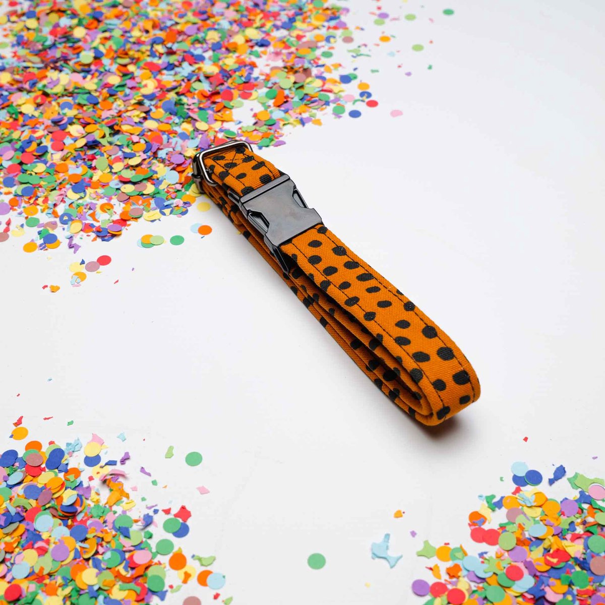 Honden riemen Brown Dots maat S