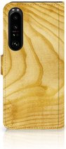 GSM Hoesje Sony Xperia 1 IV Wallet Book Case Licht Hout