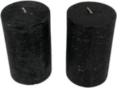 Stompkaarsen Klein - Zwart - Set van 2 - Kaarsen - Stompkaarsen - Zwarte kaarsen - 6,5 diameter