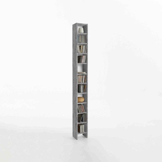 CD-wandrek Cato Beton - Breedte 18.9 cm - Hoogte 185 cm - Diepte 16.2 ...