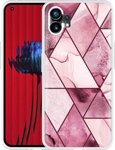 Nothing Phone (1) Hoesje Roze Marmer Mix - Designed by Cazy