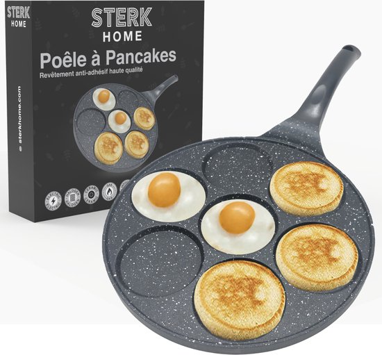 Crêpière - Pancake Maker - Poêle à crêpes en forme de cœur 7 trous