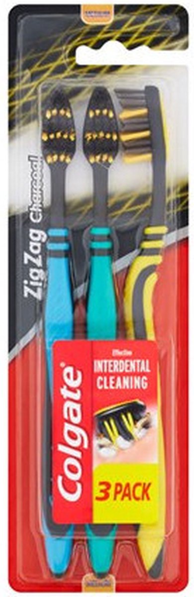 Colgate - Zig Zag Charcoal Toothbrush ( 3 ks ) (L)