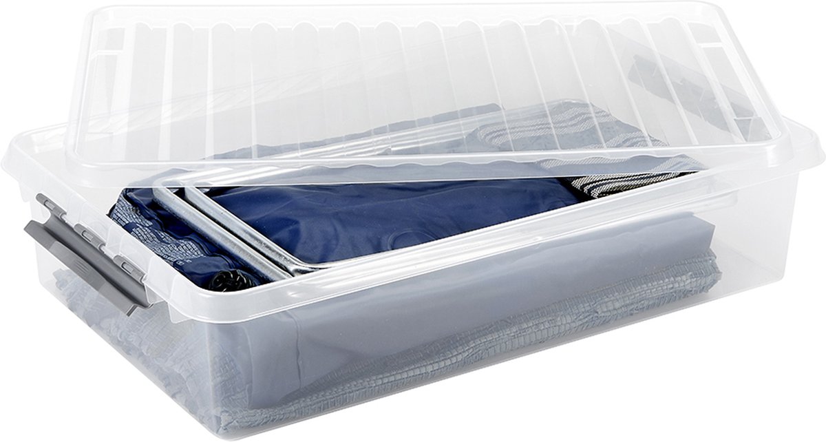 Q-line - Rollerbox - 60L transparant/grijs | Webwinkel