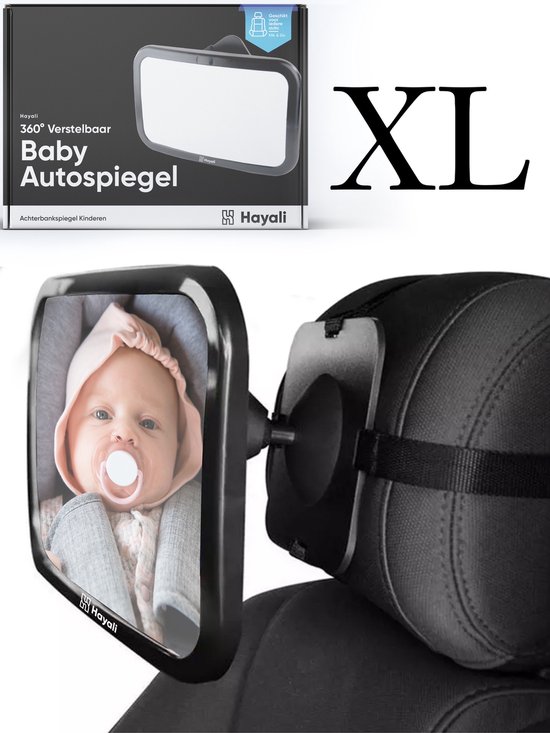 vluchtelingen Regeneratief speling Autospiegel Baby 360° Verstelbaar voor Hoofdsteun Autostoel  -Achteruitkijkspiegel XL-... | bol.com