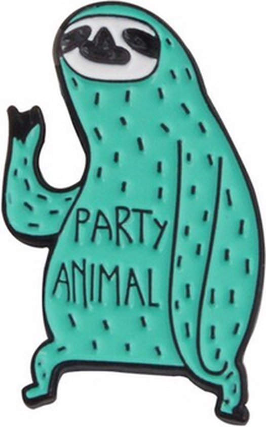 Pin ''party animal'' feest, feestbeest, funny, broche, kledingspeld - The Happymakers