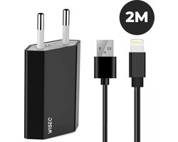 Gecertificeerde iPhone Oplader - Oplader Geschikt Voor iPhone 14, iPhone 13, iPhone 12 en overige Apple iPhone en iPad - Inclusief 2M Lightning Kabel
