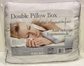 Double Pillow Box - Slaapkussen - Anti-allergisch en ergonomisch - 46x61x11 cm - Mirco-air, Syndonfill holle vezel, 800 gram - Wit