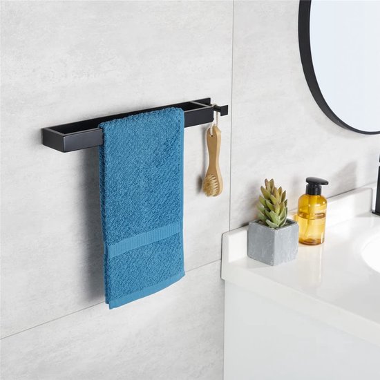Porte-Serviettes Salle De Bain Sans Perçage En INOX - Support Mural Auto-Adhésif Robuste