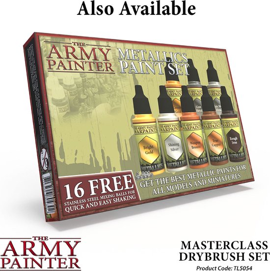 The Army Painter Masterclass: Drybrush Set, Hobby Brush Set in drie maten voor geavanceerde en professionele technieken voor tafelblad-, bordspellen en oorlogsspellen Miniatuurschilderen - The Army Painter