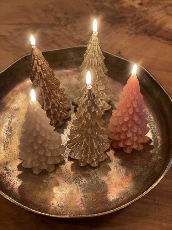 Bonjour Noël ! Set de 6 bougies de sapin de Noël faites à la main,  fabriquées par