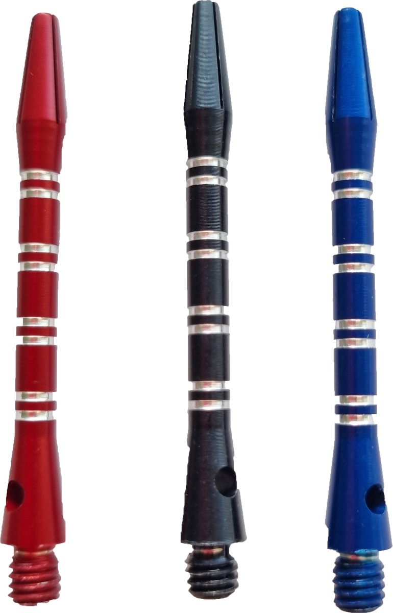 ABC Darts - Dart Shafts - Aluminium Ringed Mixed - Medium - 3 sets (9 stuk)