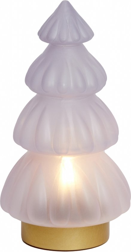 Light & Living - Lampe à poser Sapin de Noël Violet - Glas Lilas - 28x15x15cm (HxLxP)