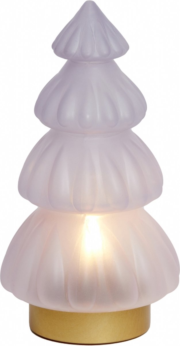 Light & Living Tafellamp Kerstboom Glas Paars 15 x 28 x 15 cm