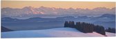 WallClassics - Drapeau - Collines et Montagnes avec Neige - 120x40 cm Photo sur Drapeau Polyester