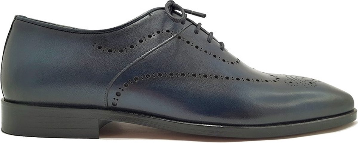 Ferro Shoes Oxford herenschoenen - JEFF donkerblauw - Echt leder - Maat 45