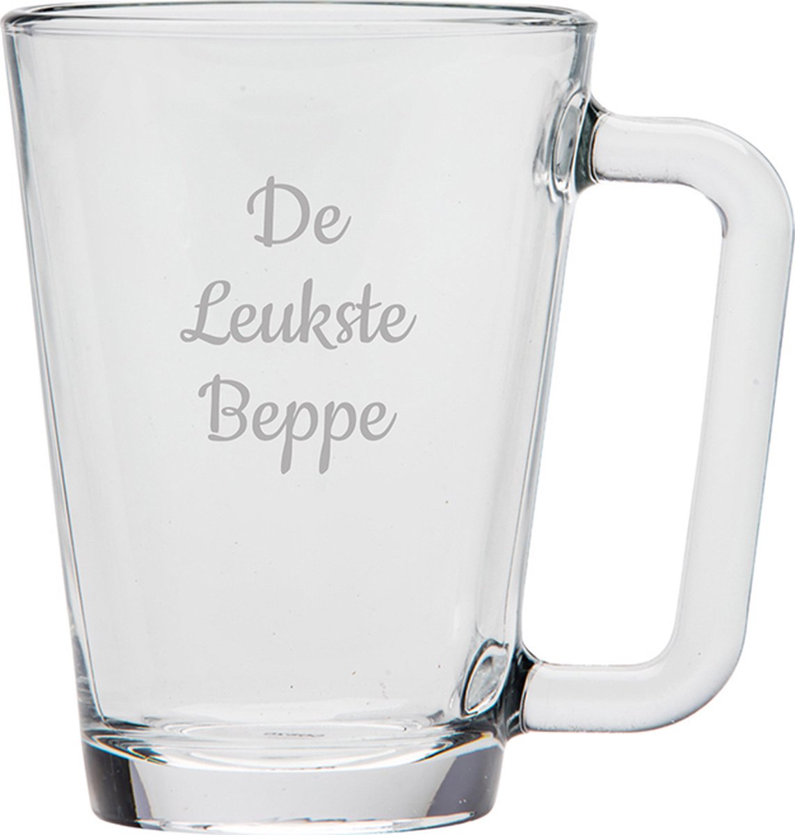 Gegraveerde theeglas 26cl De Leukste Beppe