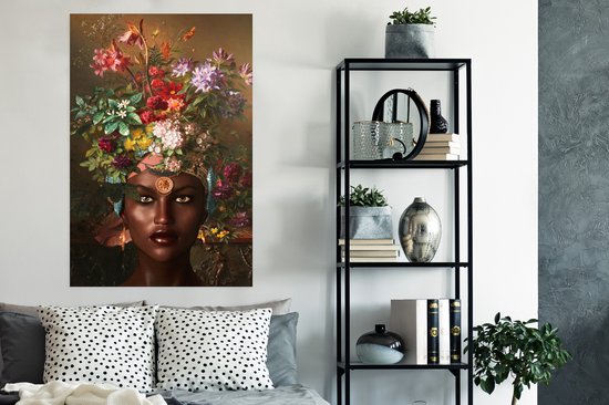 Affiche Femme - Fleurs - Couleurs - 80x120 cm