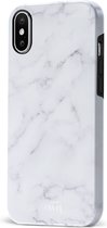xoxo Wildhearts Marble White Lies - Double Layer - Hoesje geschikt voor iPhone X / Xs hoesje - Marmer hoesje - Shockproof case - Beschermhoesje geschikt voor iPhone X / Xs case - Wit