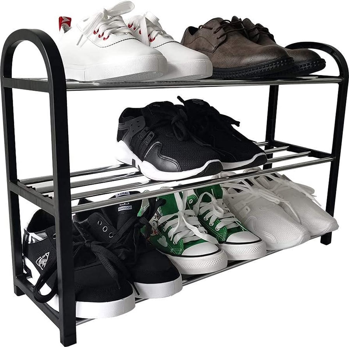 WOLTU SR0087 Schoenenrek 3-laags voor ongeveer 9 paar schoenen,Plank voor badkameropslag in Spaanplaat en metaal WOLTU SR0087 Schoenenrek 3-laags voor ongeveer 9 paar schoenen,Plank voor badkameropslag in Spaanplaat en metaal