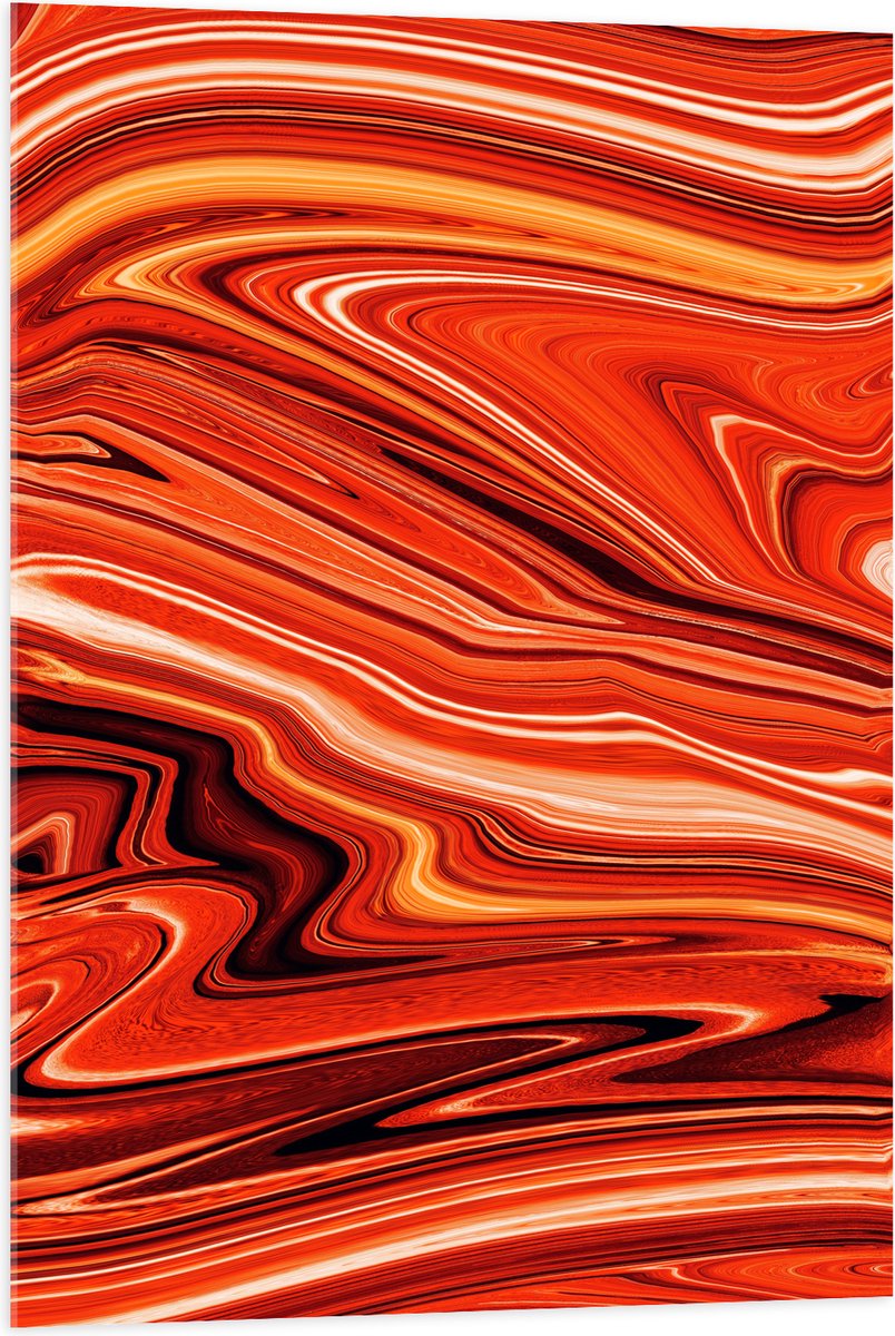Acrylglas - Verschillende Tinen Oranjekleurige Verf - 70x105 cm Foto op Acrylglas (Met Ophangsysteem)