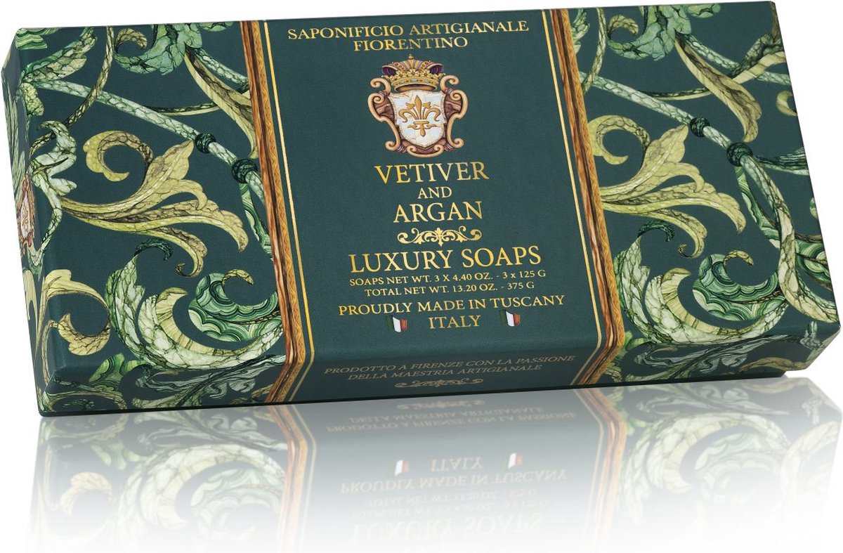 Goedkoopste Florentino ovale luxe zeep Vetiver & Argan 3 x 125 gr