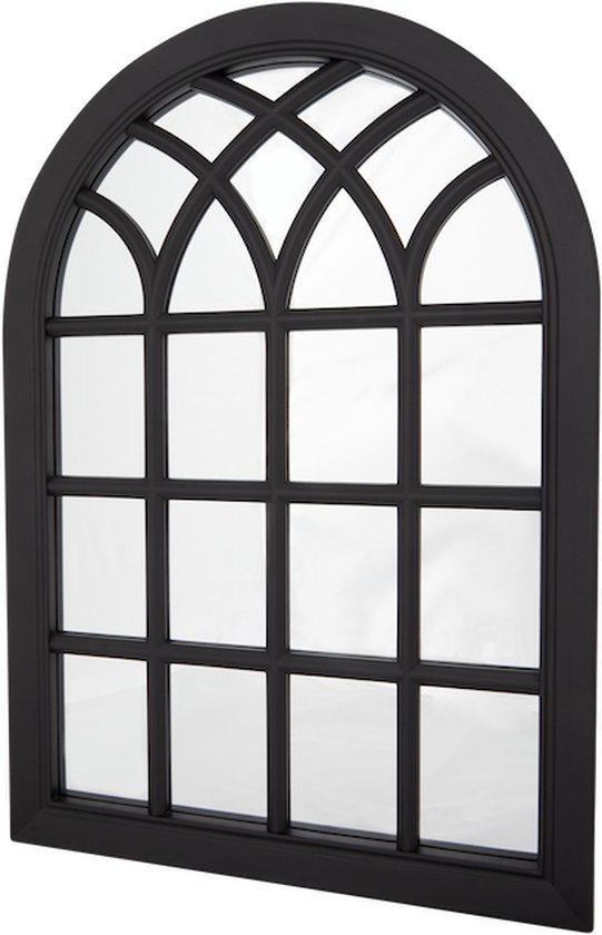 Wandspiegel met raamlook, boogspiegel, vintage, 60 x 90 cm, raamspiegel