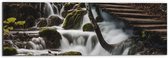 WallClassics - Dibond - Watervallen onder de Brug - 60x20 cm Foto op Aluminium (Met Ophangsysteem)