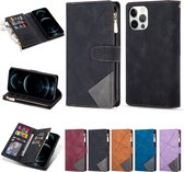 Luxe Telefoonhoesje voor Apple iPhone 14 Plus | Hoogwaardig Leren Bookcase | Lederen Wallet Case | Luxe Uitstraling | Pasjeshouder | Zwart