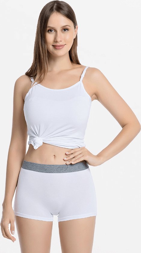 Boxershort dames bamboe hipster wit | Ollies Fashion