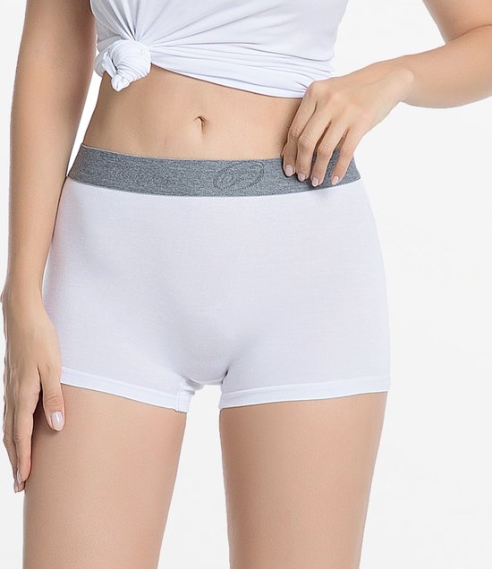 Boxershort dames bamboe hipster wit | Ollies Fashion