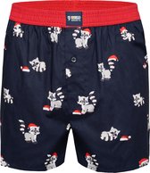 Happy Shorts Wijde Kerst Boxershort XMAS Wasbeer - Losse boxershort - Maat L