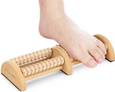 Masseur de pieds Navaris pour deux pieds - Rouleau de massage des pieds en bois de lotus - Pour un massage relaxant des pieds - Deux rangées