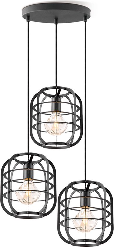 Light-Home Pendellamp BOHO - Moderne Hanglampe voor Woonkamer, Slaapkamer Eetkamer en Keuken - E27 - Metalen Hanglamp met Stoffen kap - Klassiek 1 Lichtbron - Wit en Jute