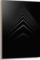 WallClassics - Hout - Stapel Zwarte Abstracte Platen - 70x105 cm - 12 mm dik - Foto op Hout (Met Ophangsysteem)