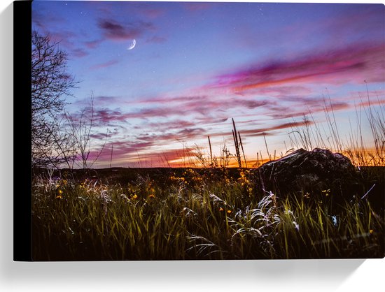 WallClassics - Canvas  - Roze Wolken in de Lucht - 40x30 cm Foto op Canvas Schilderij (Wanddecoratie op Canvas)