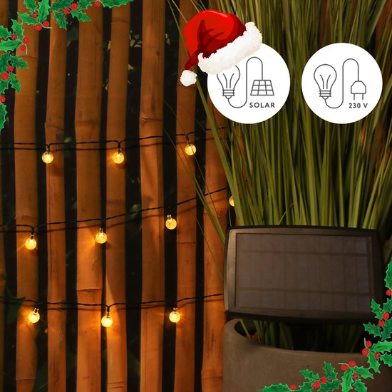 Lichtsnoer op zonne-energie voor buiten, 100 leds, waterdicht, koperdraad, 8 modi, decoratie op zonne-energie, voor tuin, balkon, terras, binnenplaats, bomen, balkon, terras, bruiloft, Kerstmis, feest (veelkleurig