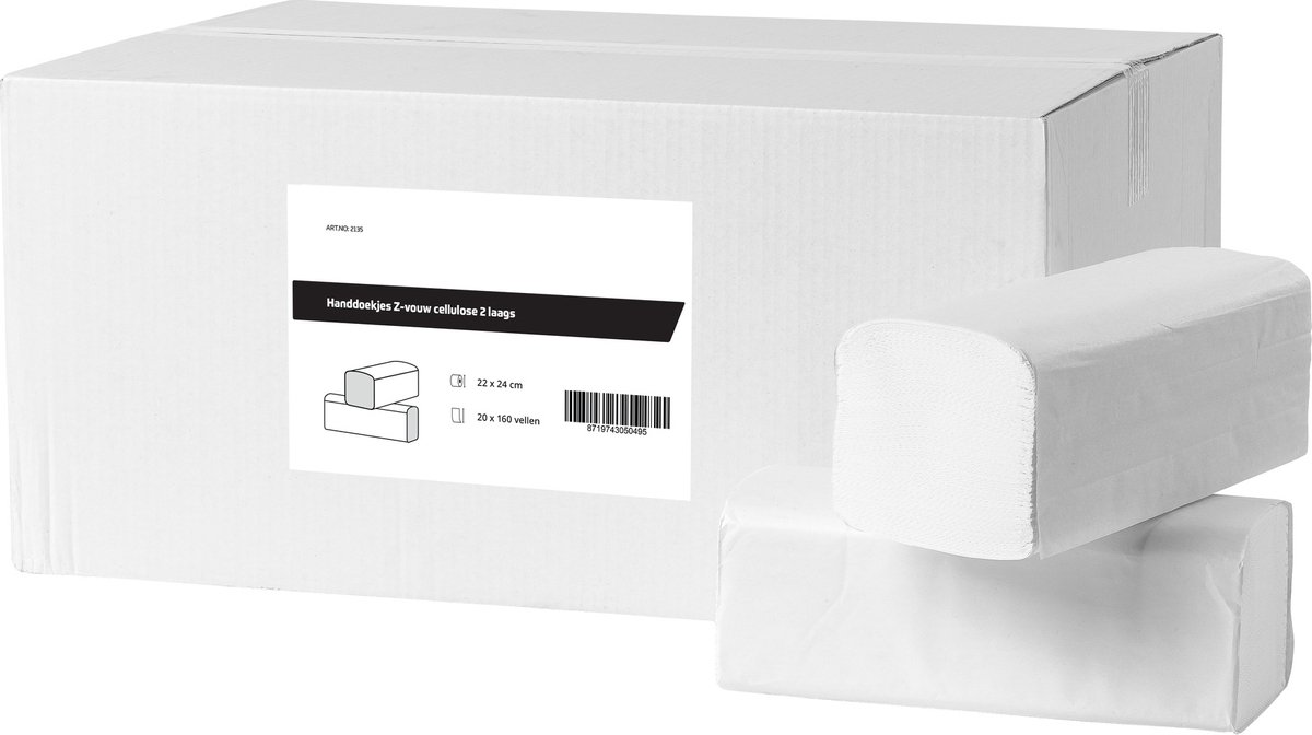 Handdoekjes Z-vouw cellulose 2laags